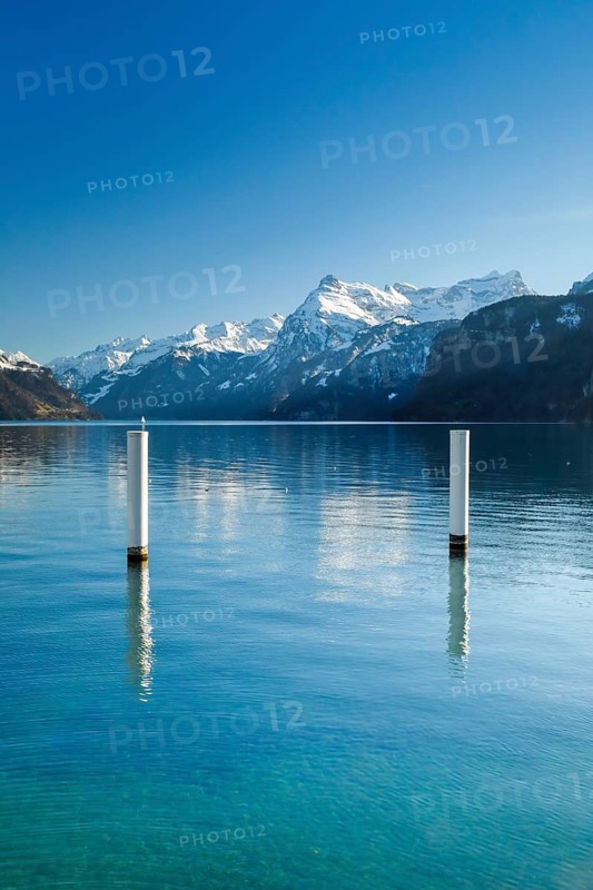 View from Brunnen over the Lake of Uri towards Flueelen