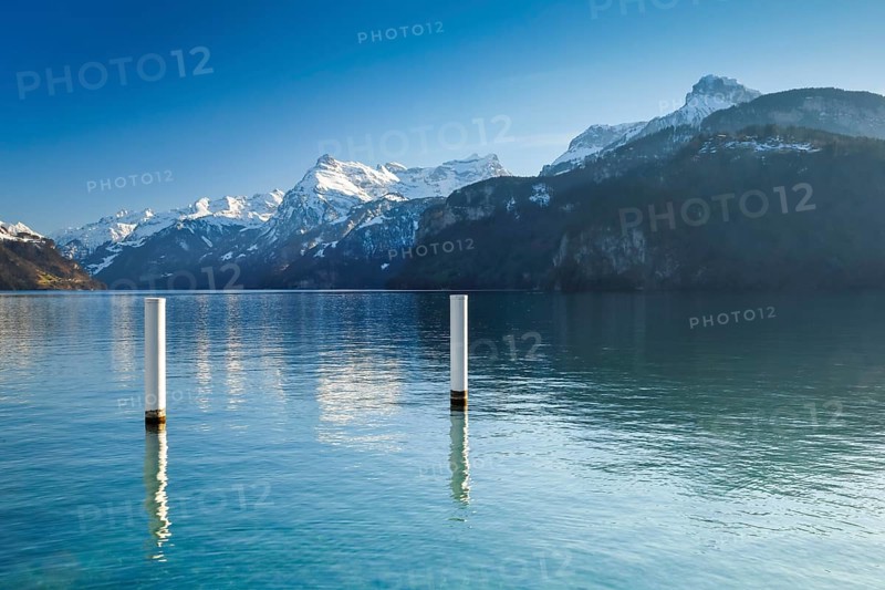 View from Brunnen over the Lake of Uri towards Flueelen