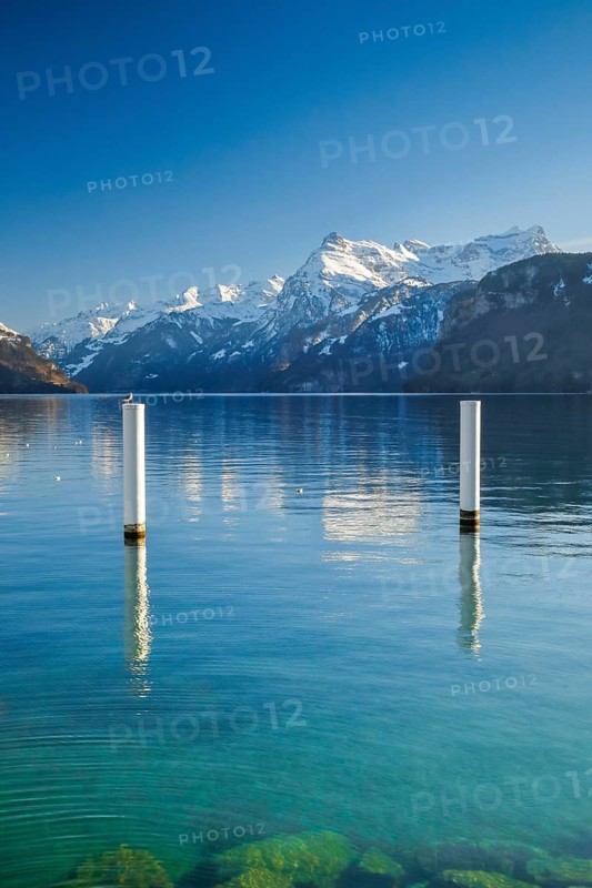View from Brunnen over the Lake of Uri towards Flueelen