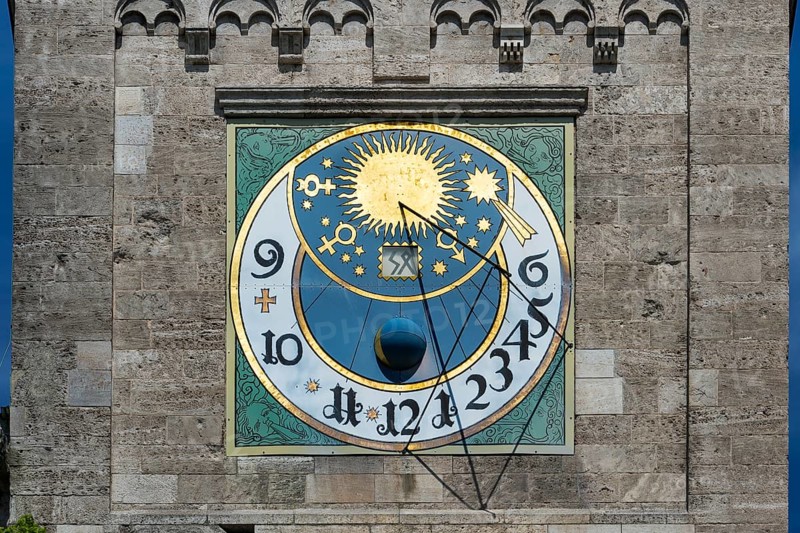 Sundial at the tower of St. Benno