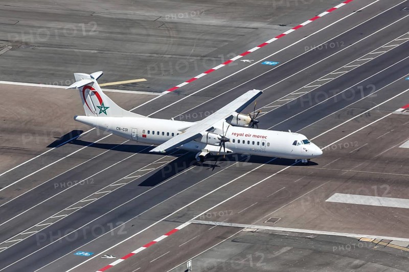 An ATR 72-600 of the Royal Air Maroc Express with the registration CN-COI at Gibraltar Airport