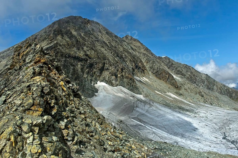 The peaks Diablon des Dames and Les Diablons above the Turtmangletscher