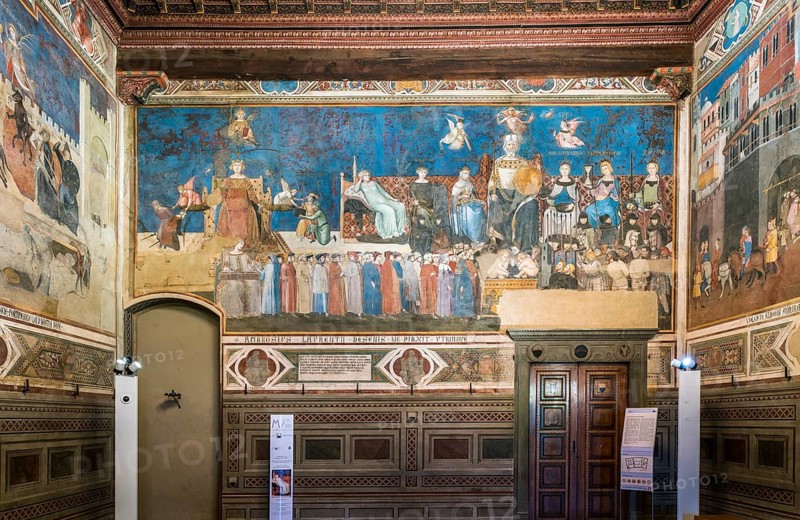 The Sala della Pace with the fresco of the Good Government