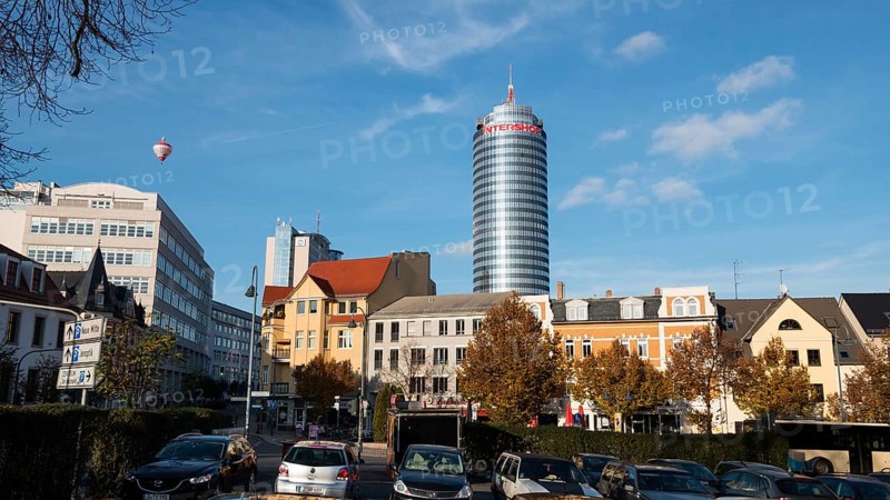 Eichplatz square with Jentower