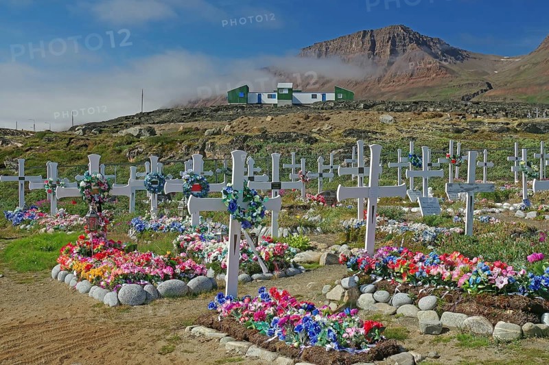Cemetery with wooden crosses