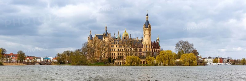 Schwerin Castle Landtag Government Parliament Mecklenburg-Vorpommern Panorama in Schwerin