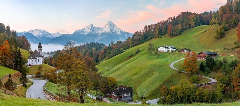 Pilgrimage church Maria Gern at sunrise