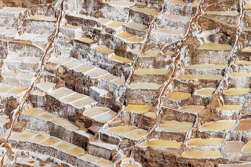 Terraces for salt extraction