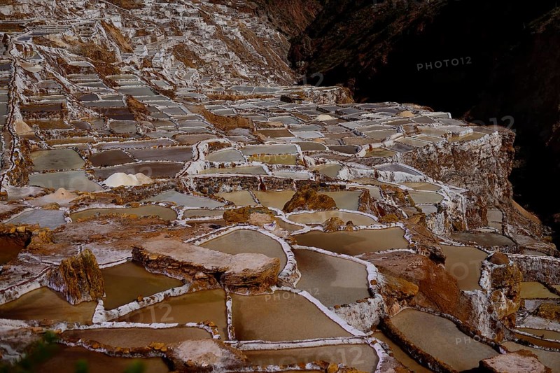 Terraces for salt extraction at night