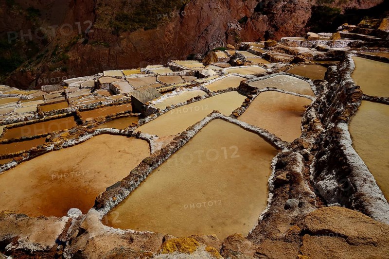 Terraces for salt extraction at night