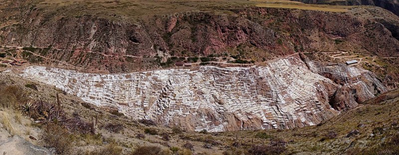 Terraces for salt extraction at night