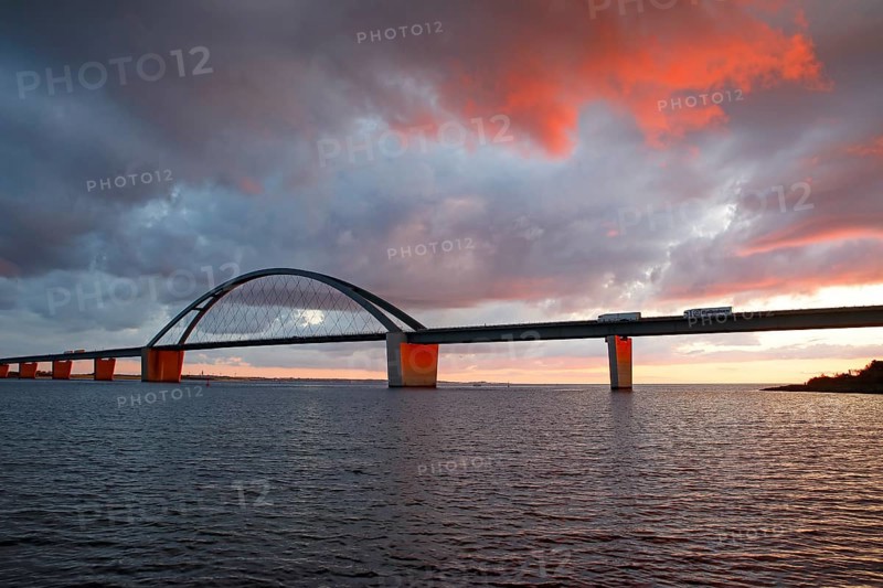 Fehmarnsund Bridge in the last evening light