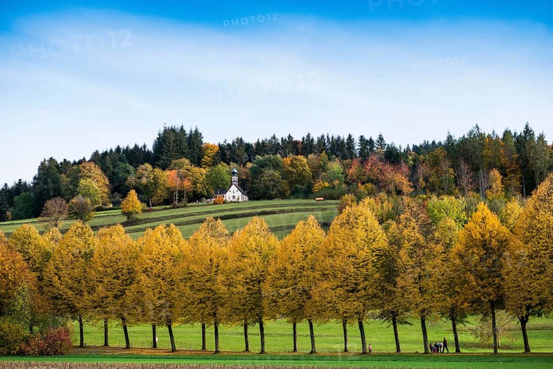 View of the Giersberg with chapell Giersbergkapelle Mariae Geburt
