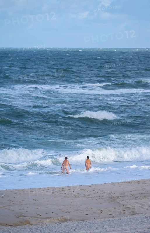 Nude bathers at a nudist beach