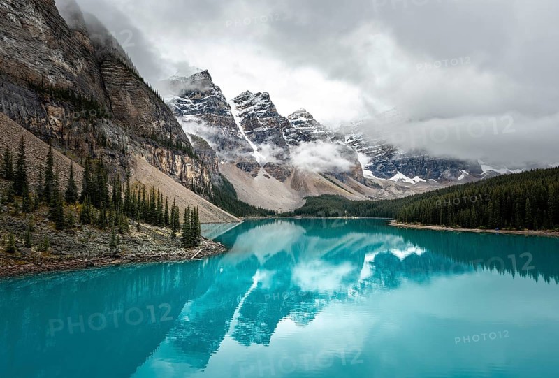 Cloudy mountain peaks