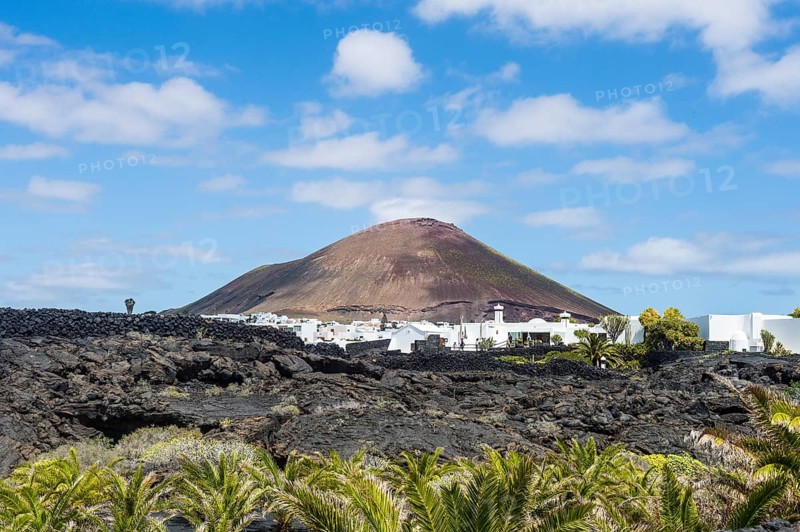 Volcanic cone over the wineyards of Lanzarote