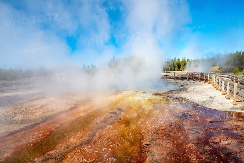 Orange and red mineral deposits