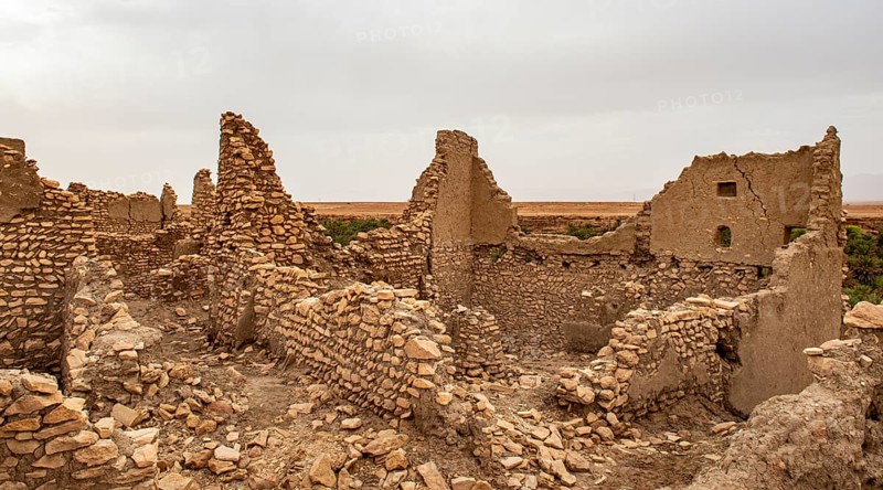 Ruins of the ancient city at the oasis Source Bleu