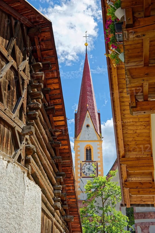 Steeple of the parish church of St. Valentine