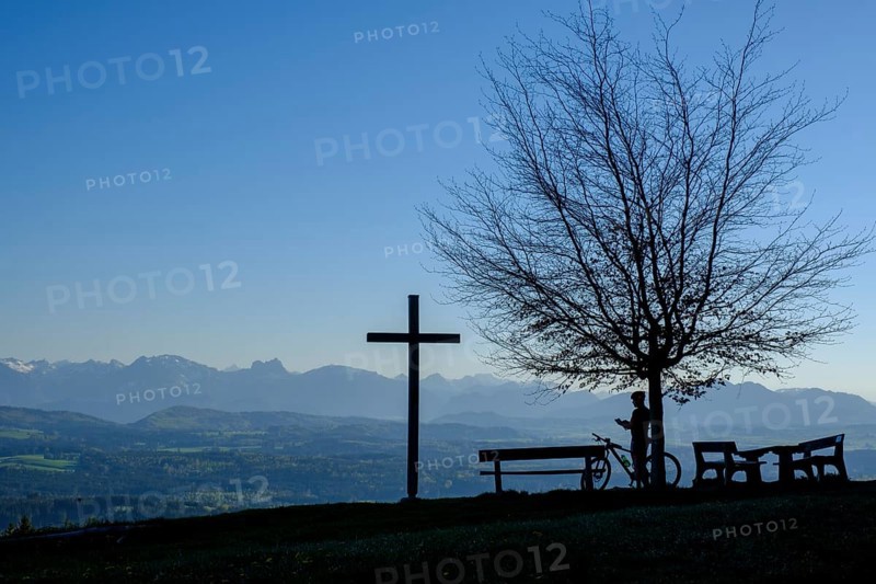 Viewpoint with mountain biker