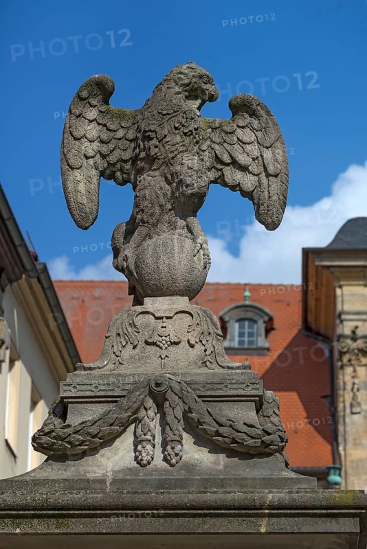 Eagle figure on the Eagle Fountain on the Upper Bridge