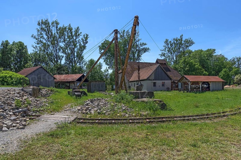 Natural stone quarry at the end of the 19th century
