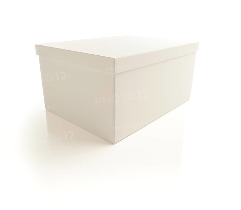 White box with lid isolated on a white background