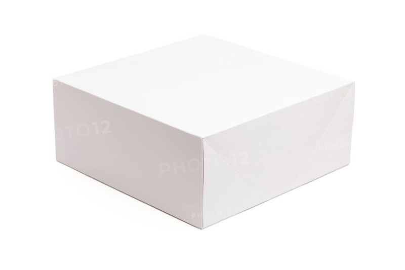 Blank white box isolated on a white background ready for your own graphics