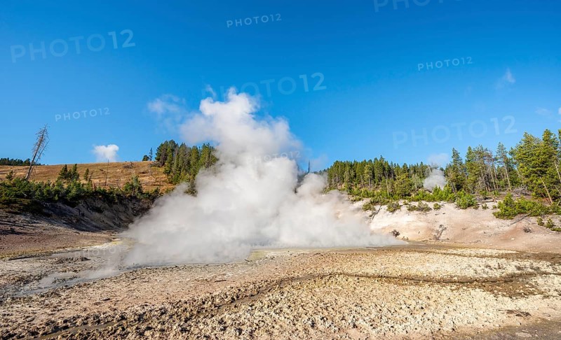 Steaming hot spring