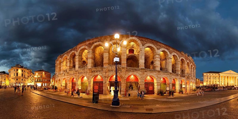 Roman amphitheater Arena di Verona in the evening