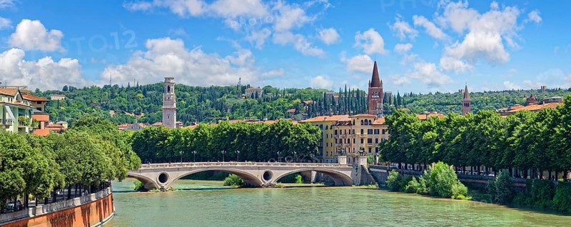 River Adige with Ponte della Vittoria