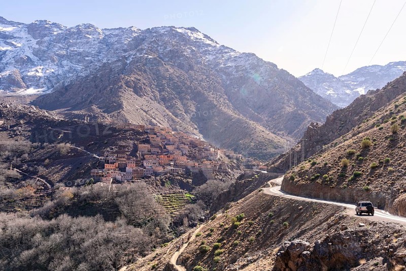 Amazing Berber village located high in Atlas mountains