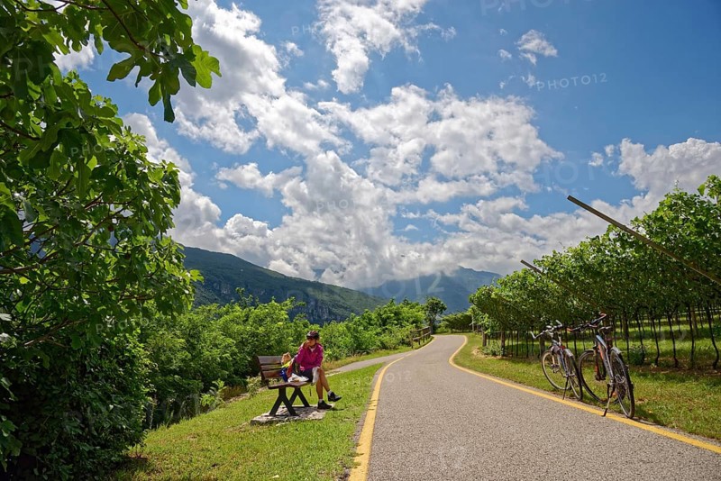 Rest on the Adige Cycle Path