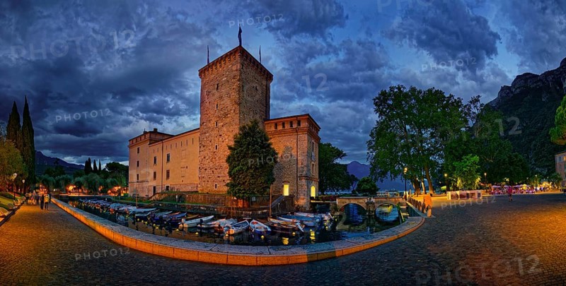 MAG Museo Alto Garda in the north of Lake Garda in the evening