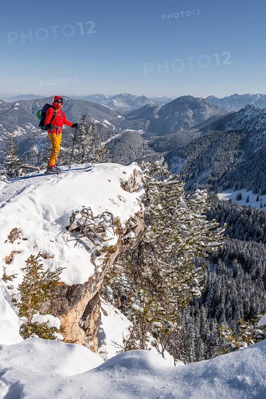 Young woman on ski tour
