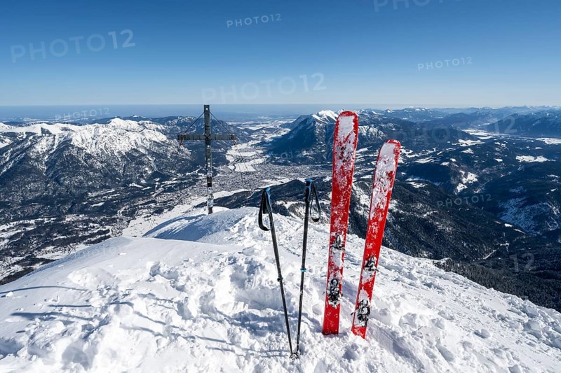 Ski stuck in snow