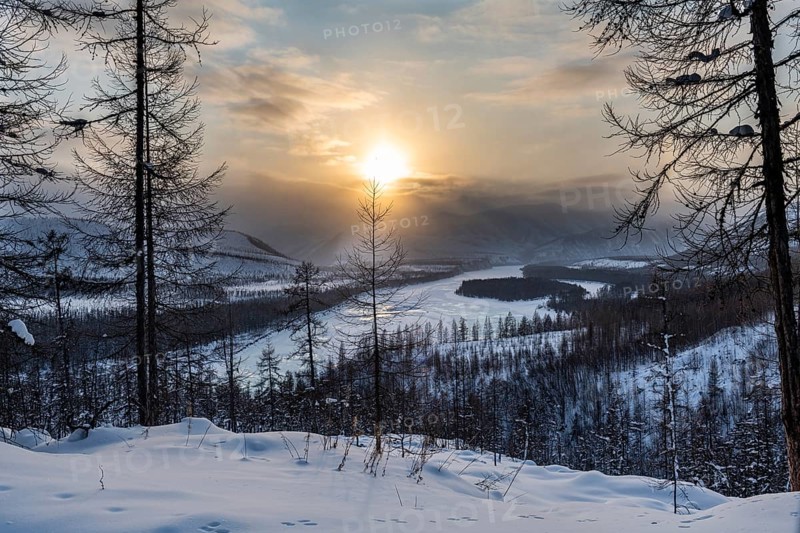 Sunset over the Suntar-Khayata mountain Range