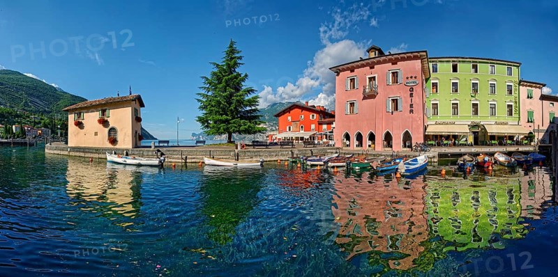 Small harbour with colourful boats