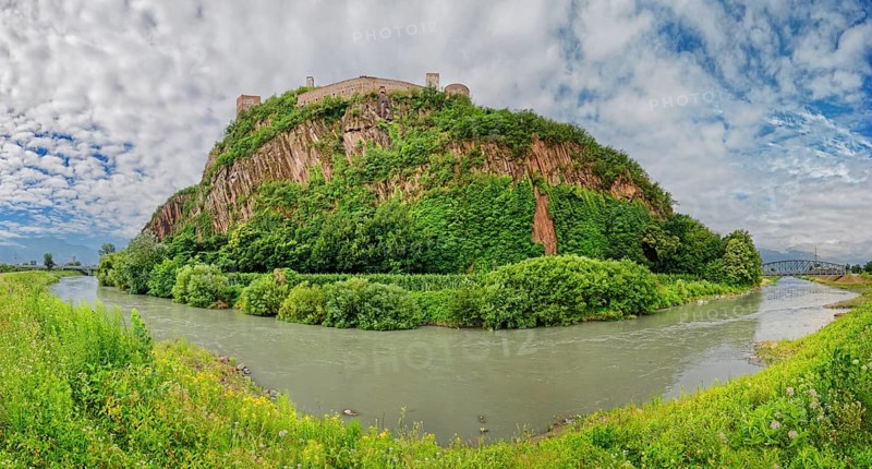 River Adige with Sigmundskron Castle