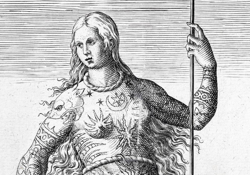 Portrait of a tattooed Pictish woman