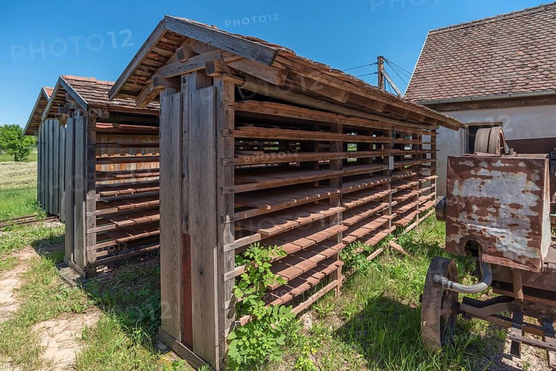 Drying racks of the finished roof tiles
