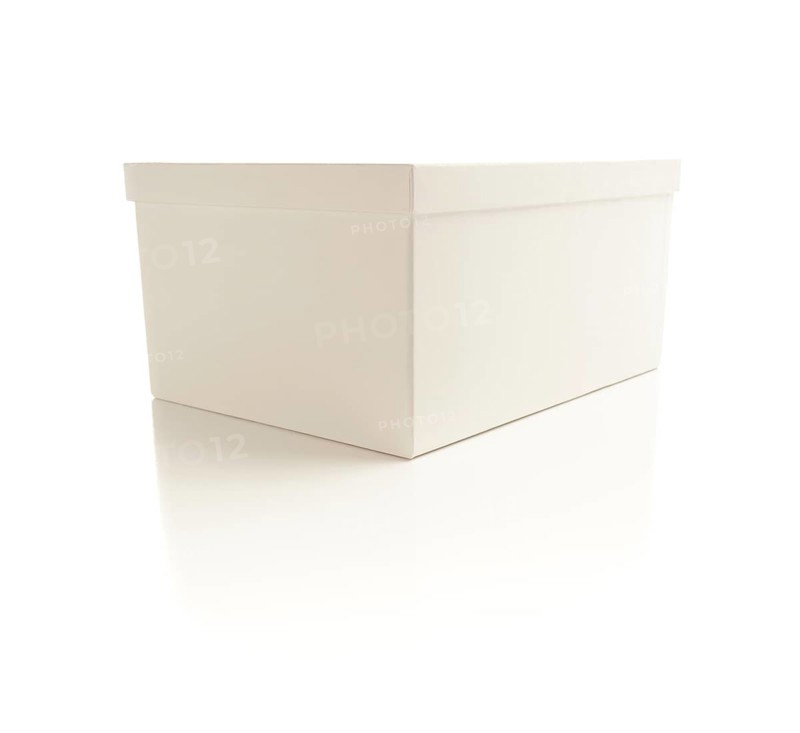 White box with lid isolated on a white background