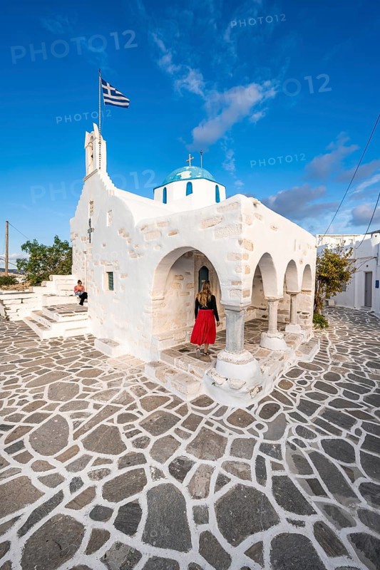 Tourist with red dress