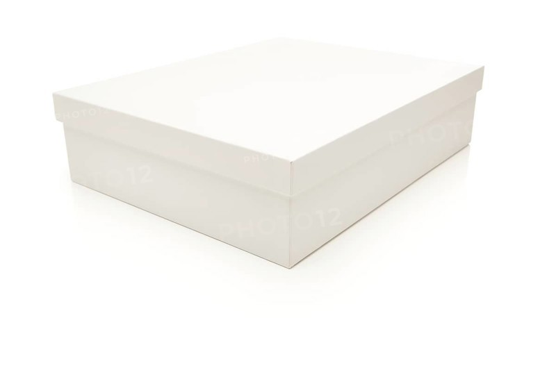 White box with lid isolated on a white background