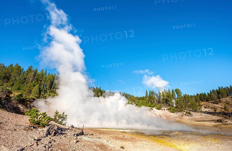 Steaming hot spring