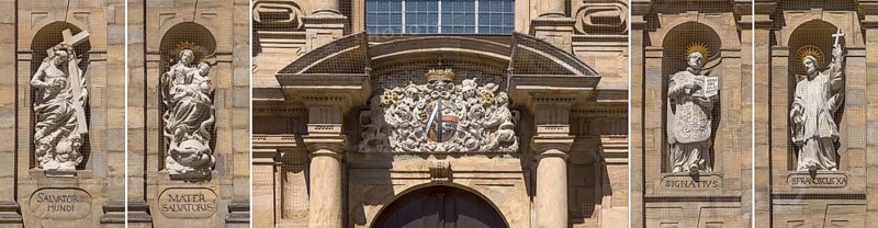 Four facade figures of Jesus