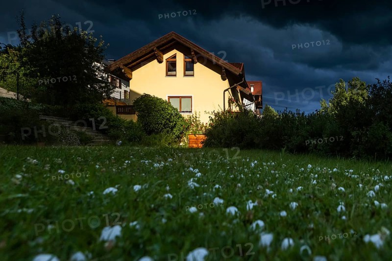 House view after hailstorm