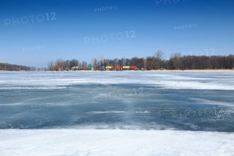 Thick ice on the Saint Lawrence River