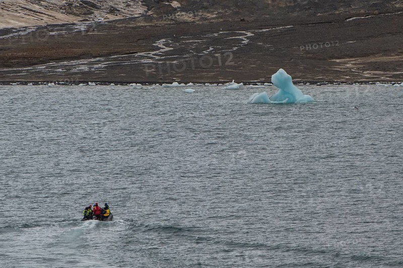 Zodiac approaching Champ Island