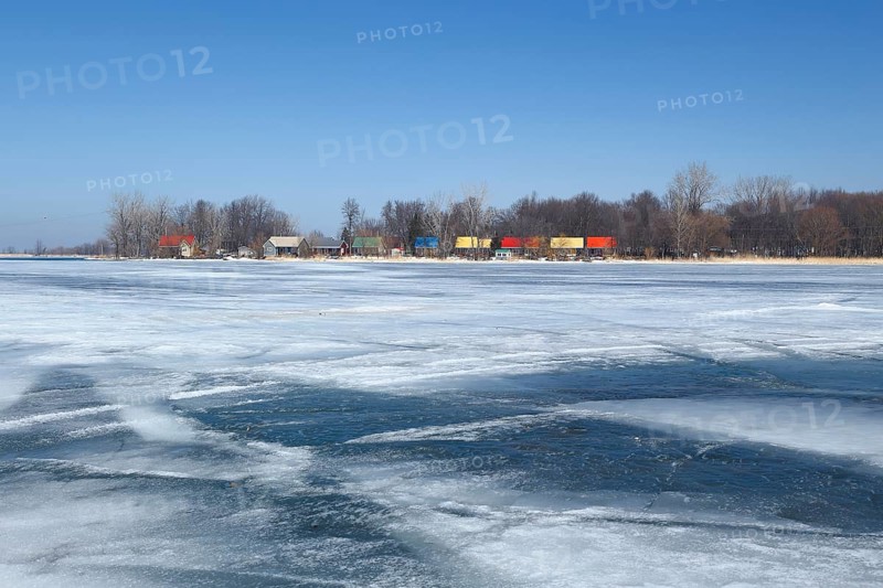 Thick ice on the Saint Lawrence River